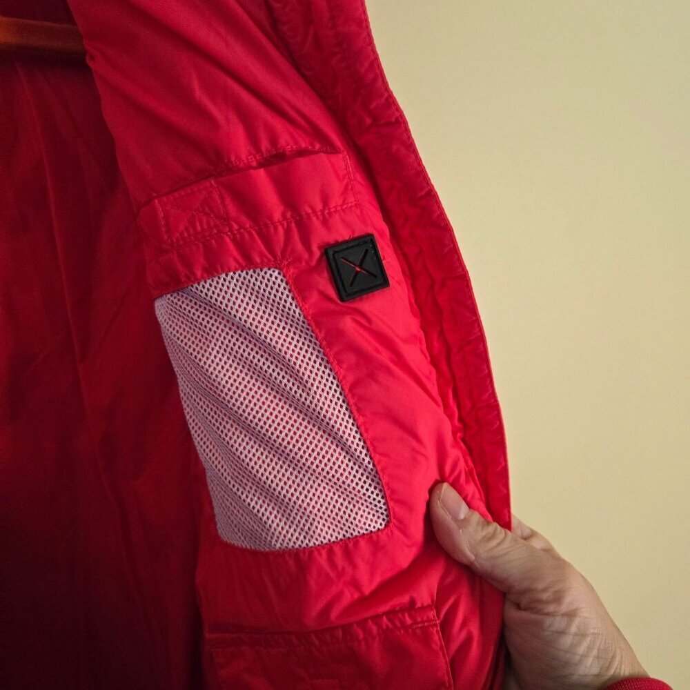 Lands' End Red Down Puffer Jacket Mock Neck Double Zip Ski Snowboard Size S - Picture 8 of 12